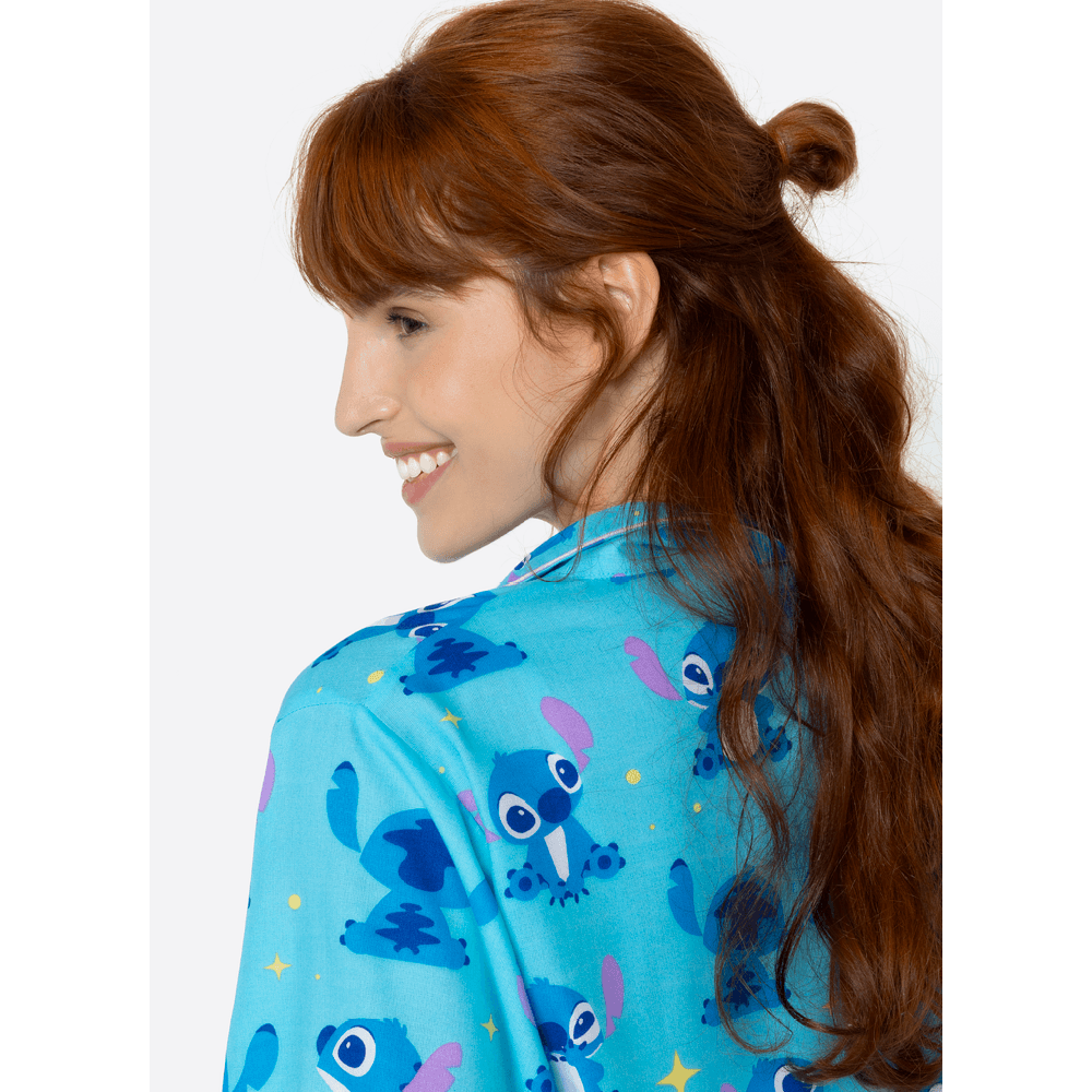 Pijama Manga Longa Viscose Feminino Stitch - 4