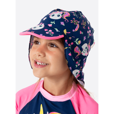 Chapéu com Proteção Solar Menina Unicórnio Encantada