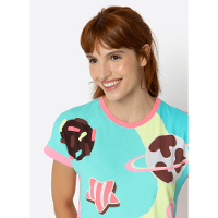 Camisola Manga Curta Viscolycra Feminina Vaca Chocolate - 2