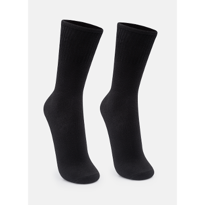 Meia Cano Médio Canelada Unissex Adulto Lisa Esportiva