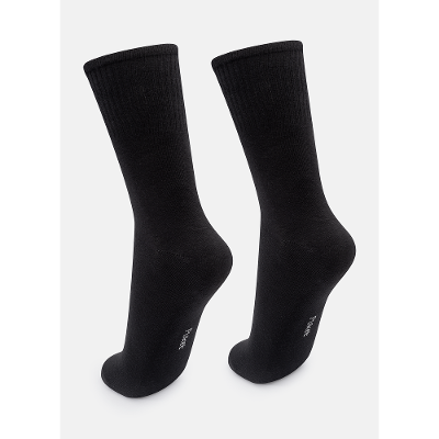 Meia Cano Médio Canelada Unissex Adulto Lisa Esportiva