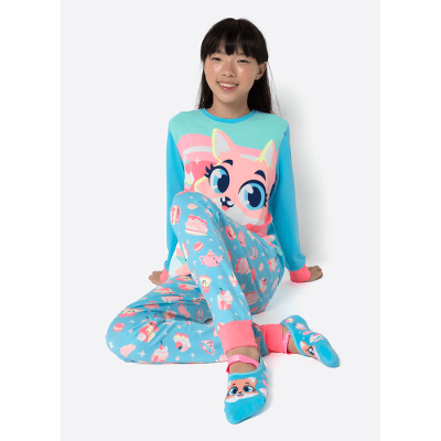Pijama Manga Longa Viscolycra Menina Teen Raposa Confeiteira