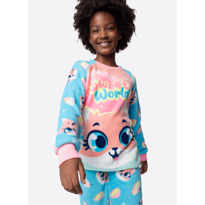 Pijama Manga Longa Soft Menina Teen Raposa Confeiteira
