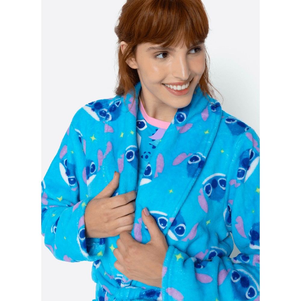 Roupão Manga Longa Soft Feminino Stitch - 2