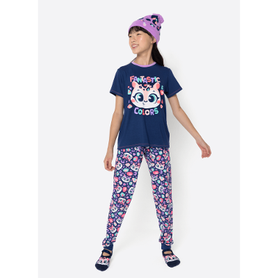 Pijama Manga Curta Viscolycra Menina Teen Onça