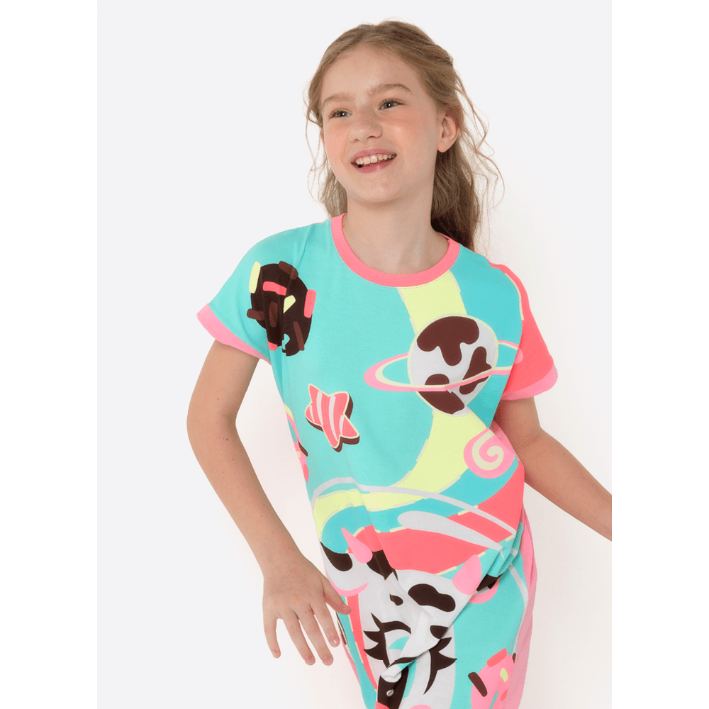 Camisola Manga Curta Viscolycra Menina Teen Vaca Chocolate - 2