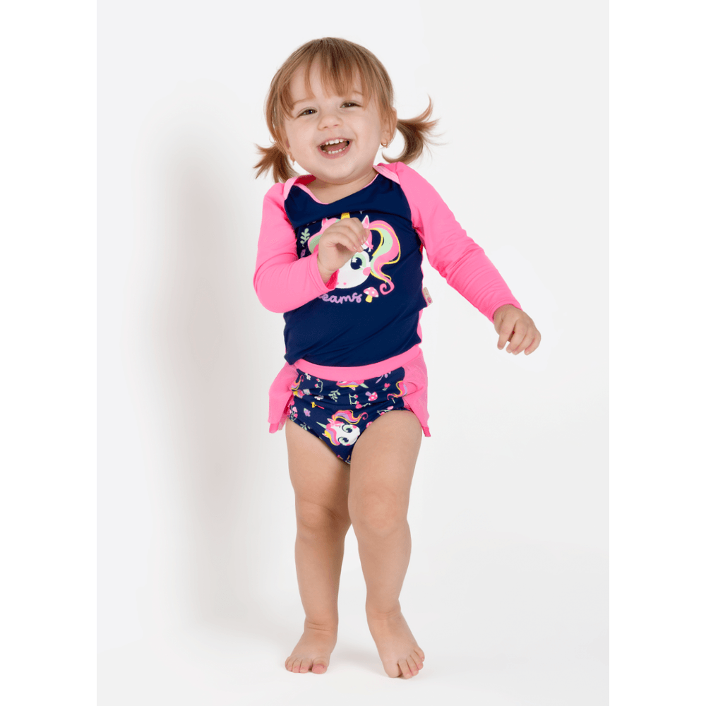 Conjunto Camiseta e Calcinha Bebê Menina Unicórnio Encantado - 1