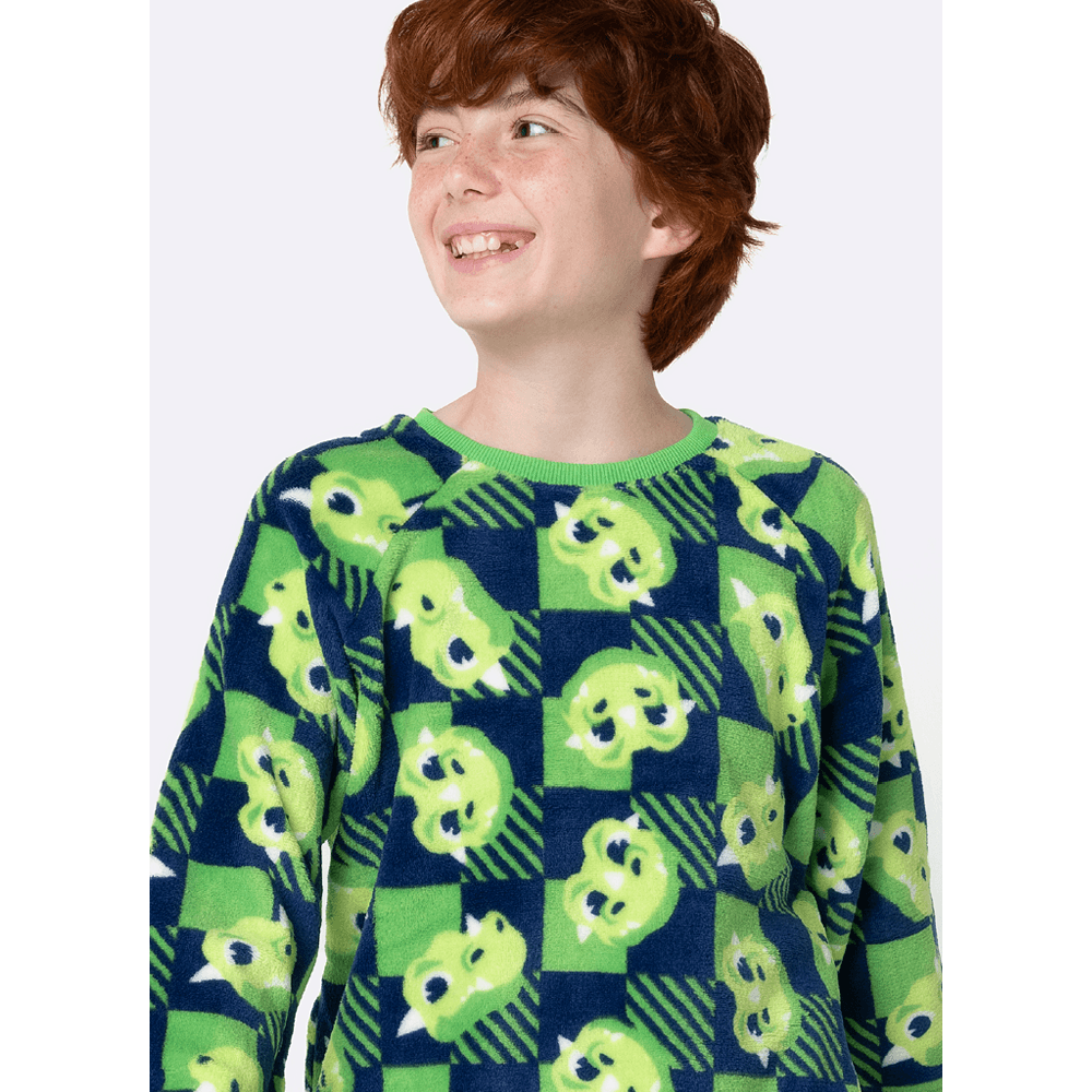 Pijama Manga Longa Soft Menino Teen Dragão Camping - 2