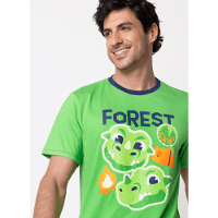 Pijama Manga Curta Algodão Masculino Dragão Camping - 2