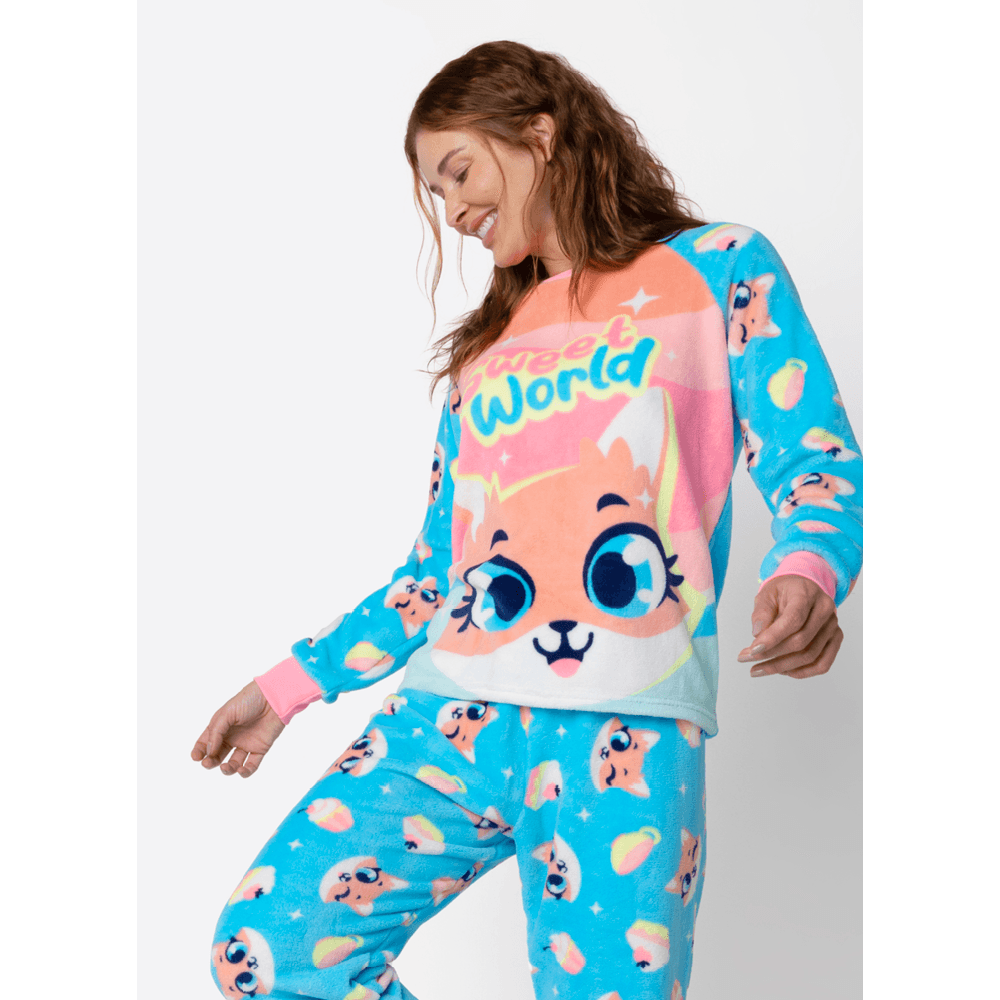 Pijama Manga Longa Soft Feminino Raposa Confeiteira - 3