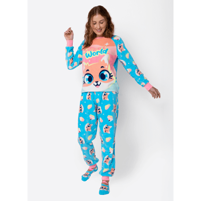 Pijama Manga Longa Soft Feminino Raposa Confeiteira