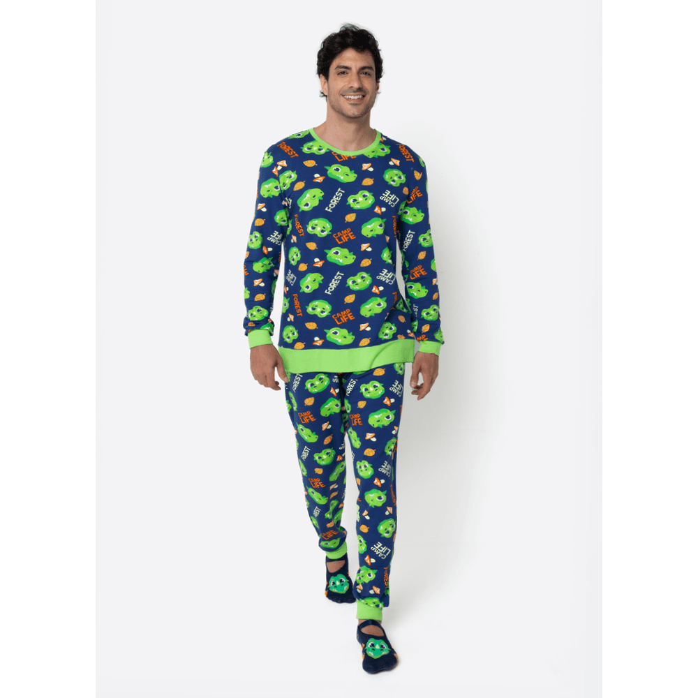 Pijama Manga Longa Ultra Visco Masculino Dragão Camping - 2