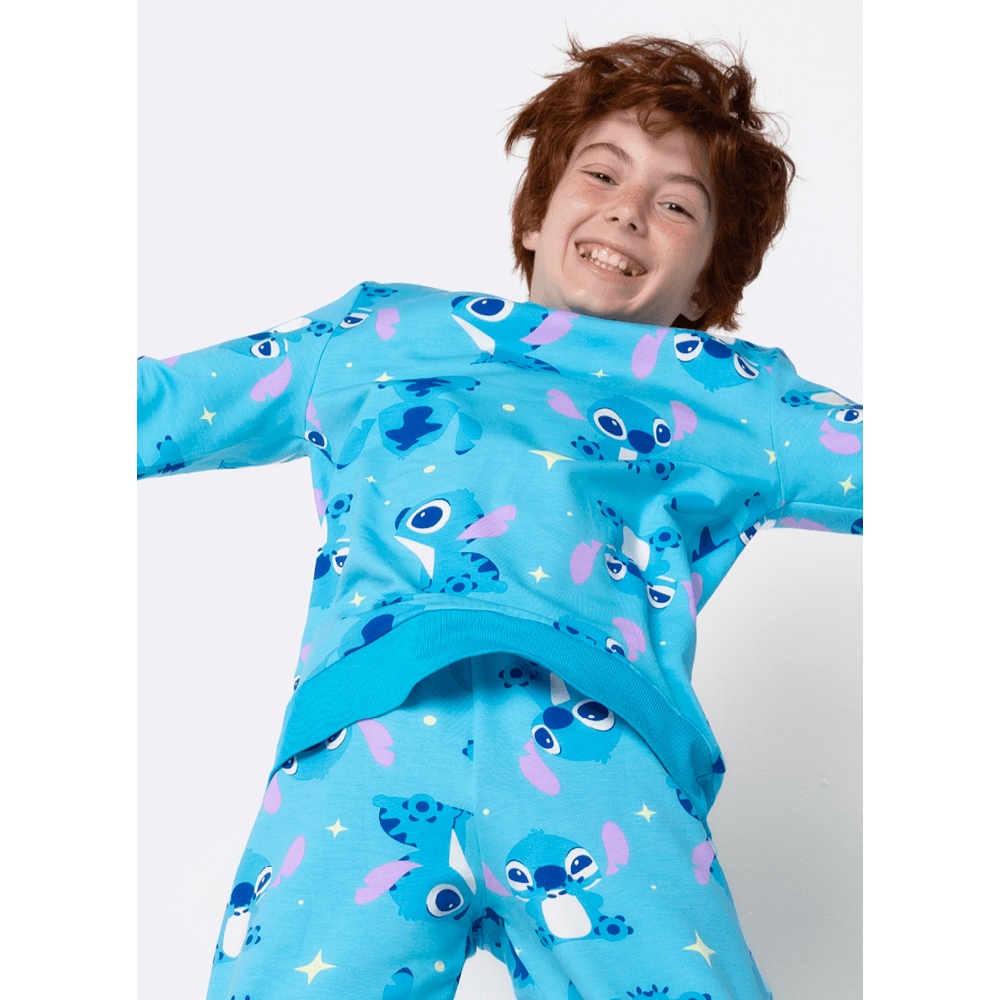 Pijama Manga Longa Ultra Visco Menino Teen Stitch - 2