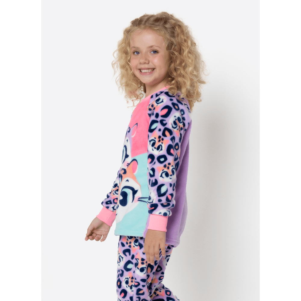 Pijama Manga Longa Soft Menina Onça - 3
