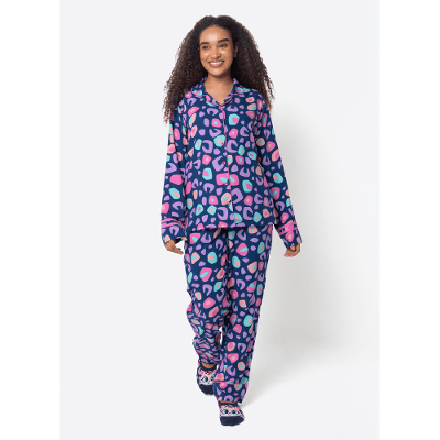 Pijama Manga Longa Viscose Feminino Onça