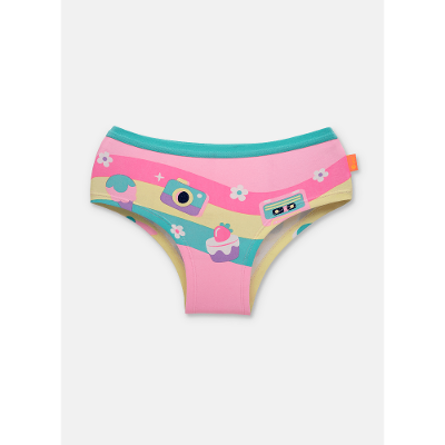 Calcinha Caleçon Algodão Menina Color Block