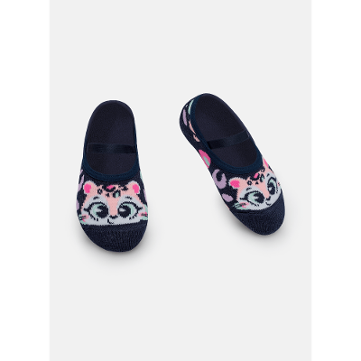 Meia Sapatilha Antiderrapante Bebê Menina Onça