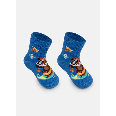 Meia Soquete Bebê Menino Guaxinim Chocolate