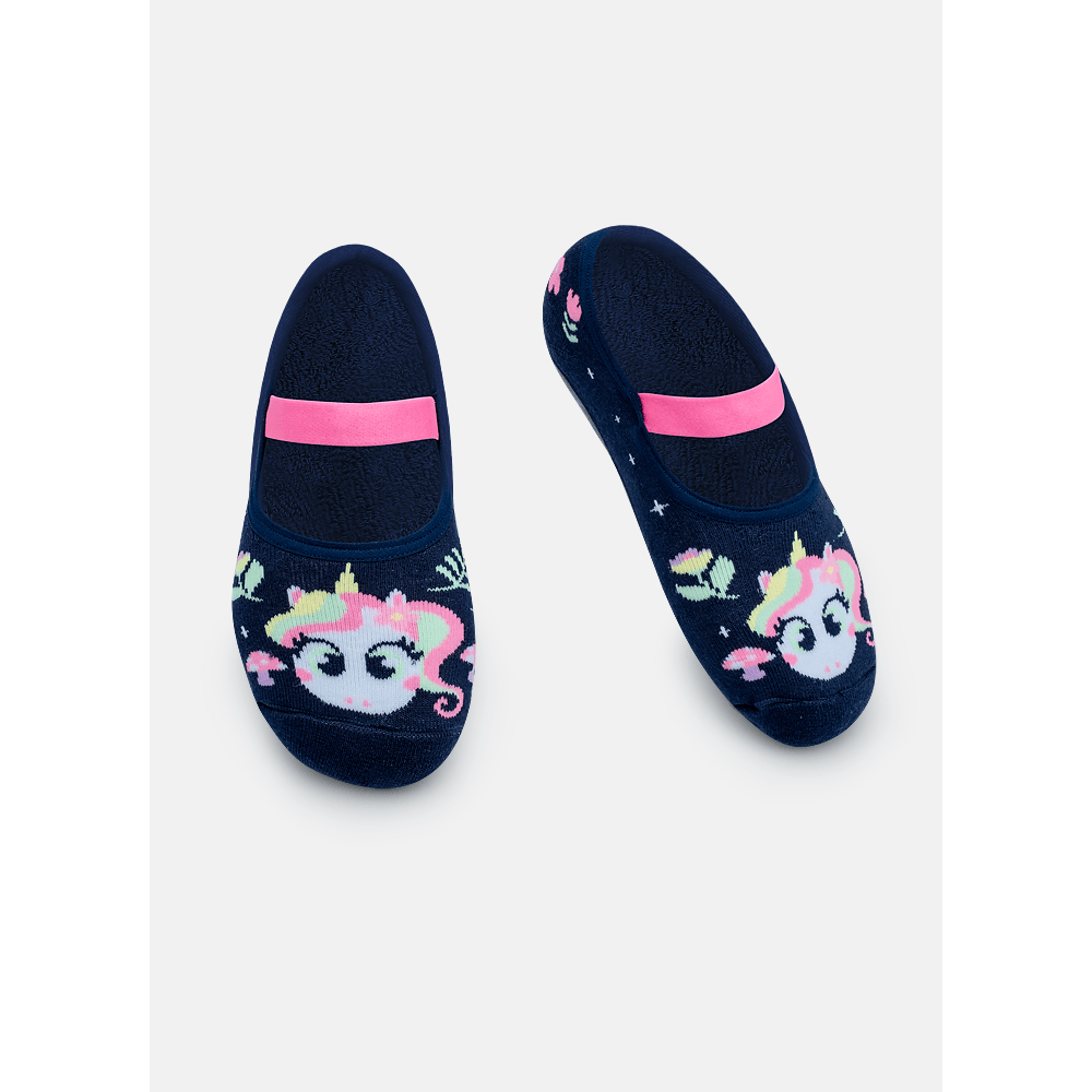 Meia Sapatilha Com Sola Emborrachada Feminina Unicórnio Encantado - 1