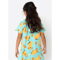 Camisola Manga Curta Algodão Menina Capivara Vibes - 4