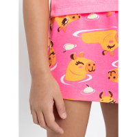 Pijama Manga Curta Menina Capivara Vibes - 2
