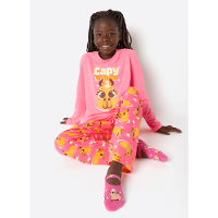 Pijama Manga Longa Algodão Menina Teen Capivara Vibes - 3