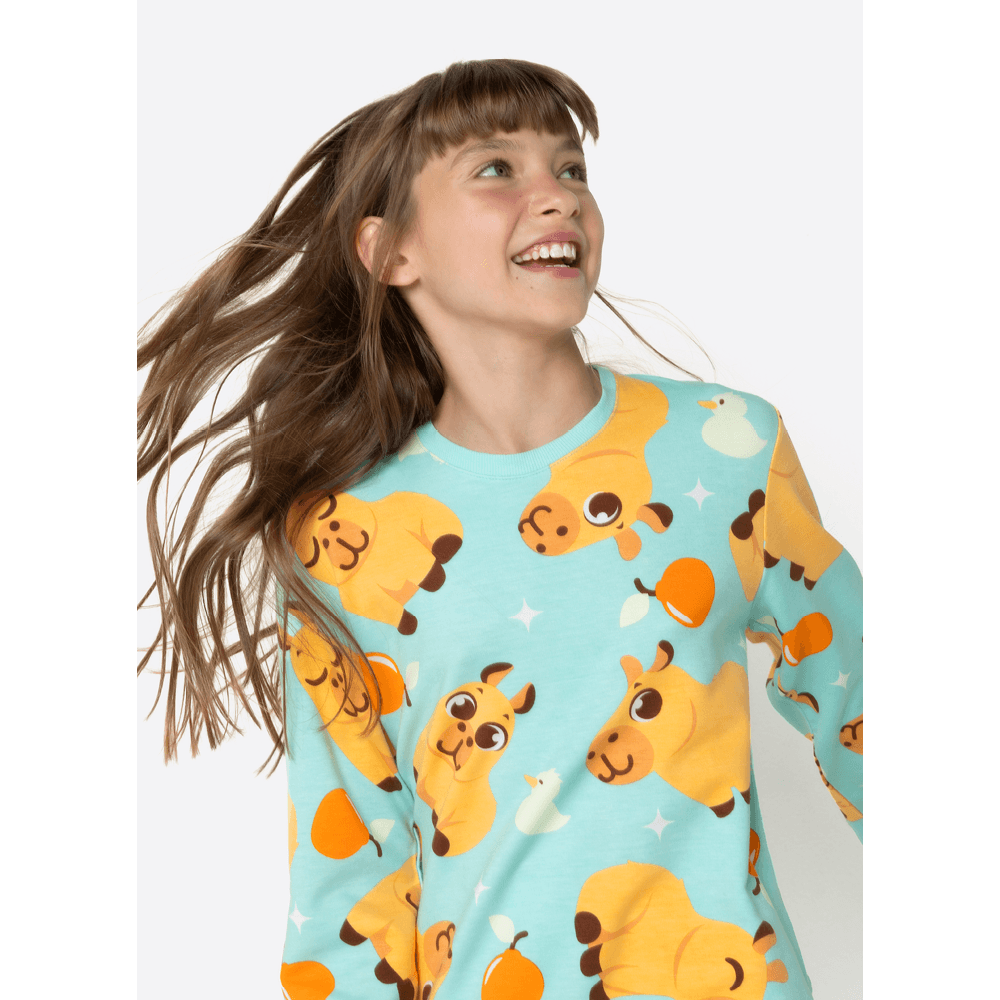 Pijama Manga Longa Ultra Visco Unissex Teen Capivara Vibes - 3