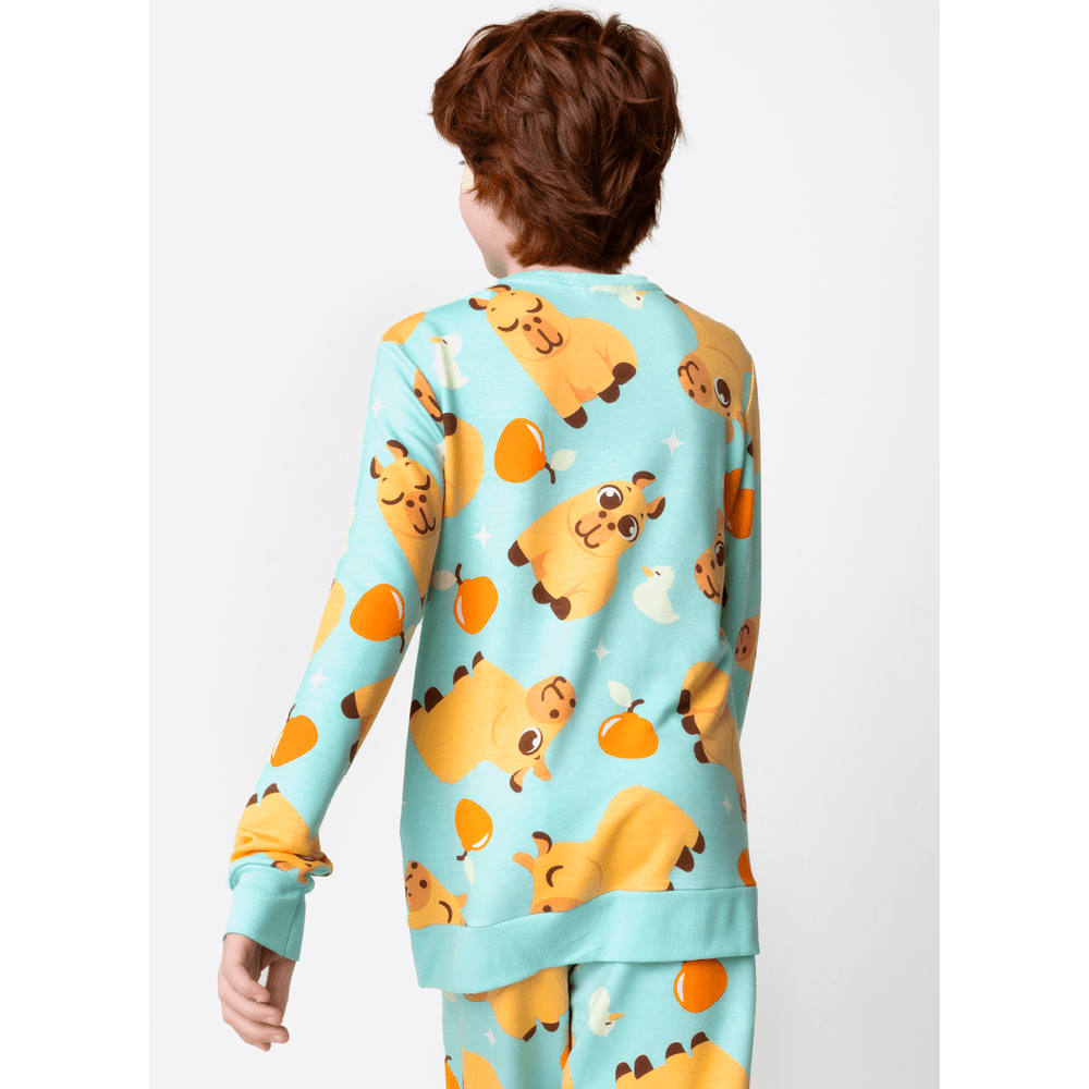 Pijama Manga Longa Ultra Visco Unissex Teen Capivara Vibes - 8