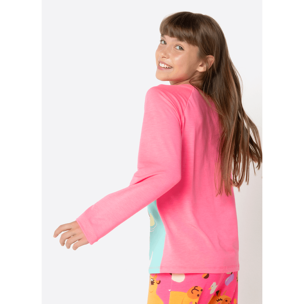 Pijama Manga Longa Viscolycra Menina Teen Capivara Vibes - 3