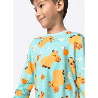 Pijama Manga Longa Ultra Visco Unissex Kids Capivara Vibes