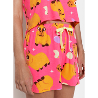 Pijama Manga Curta Viscolycra Feminino Capivara Vibes - 4