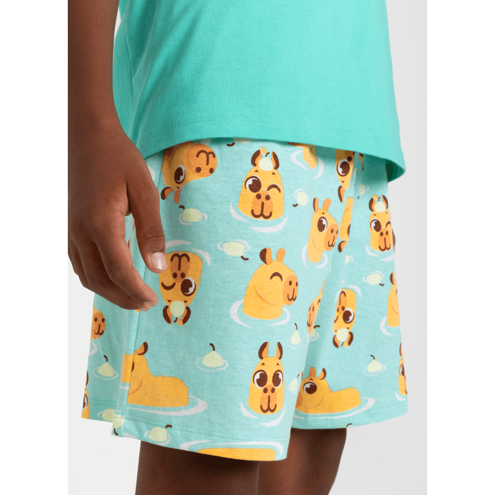 Pijama Manga Curta Algodão Menino Teen Capivara Vibes - 3
