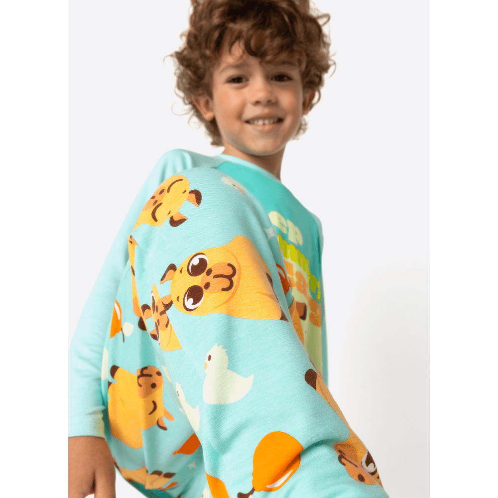 Pijama Manga Longa Viscolycra Menino Capivara Vibes - 4