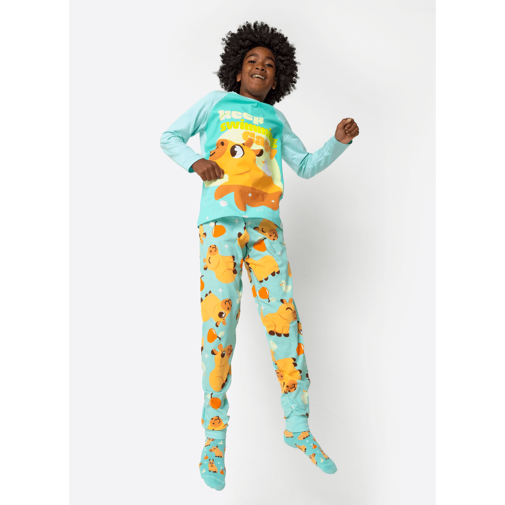 Pijama Manga Longa Viscolycra Menino Teen Capivara Vibes - 1