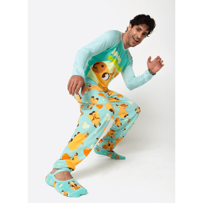 Pijama Manga Longa Viscolycra Masculino Capivara Vibes