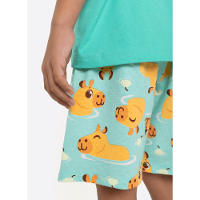 Pijama Manga Curta Algodão Menino Capivara Vibes - 4