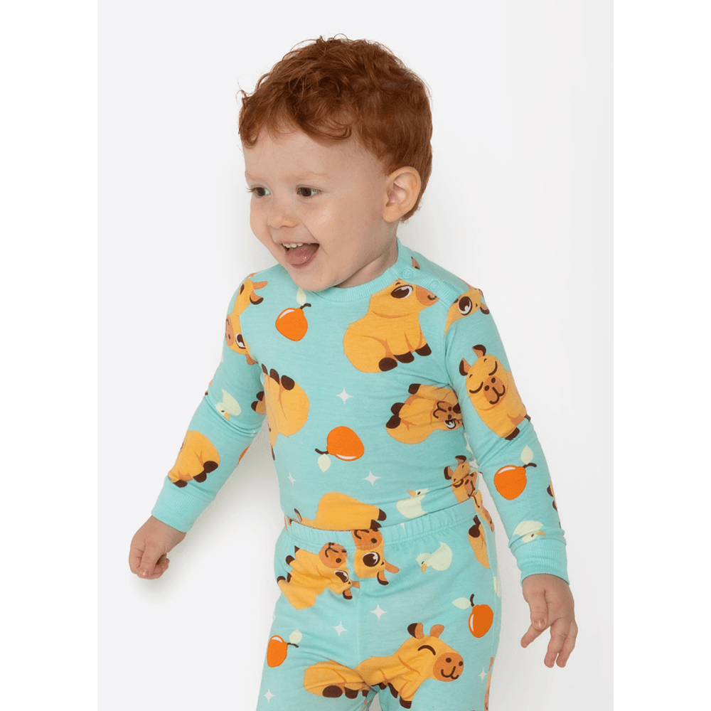 Pijama Manga Longa Viscolycra Bebê Unissex Capivara Vibes - 2