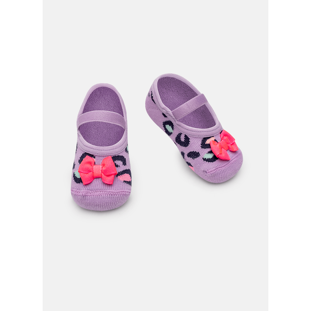 Meia Sapatilha Antiderrapante Bebê Menina Onça - 1