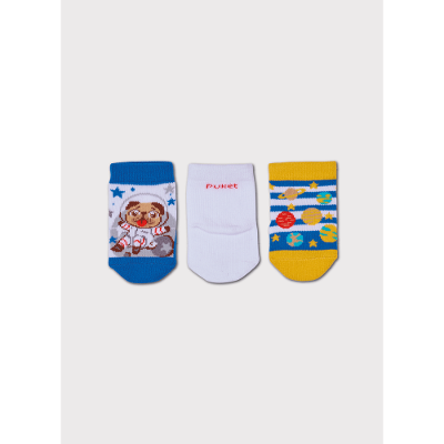 Kit com 3 Meias Bebê Menino Cachorro