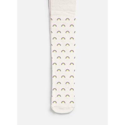 Meia Calça Algodão Bebê Menina Arco Íris