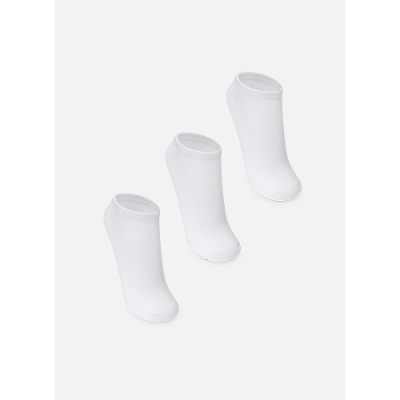 Kit com 3 Meias Sapatilha Adulto Unissex Branca