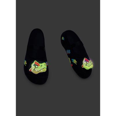 Meia Sapatilha Antiderrapante Menino Dinossauro Skate com LED