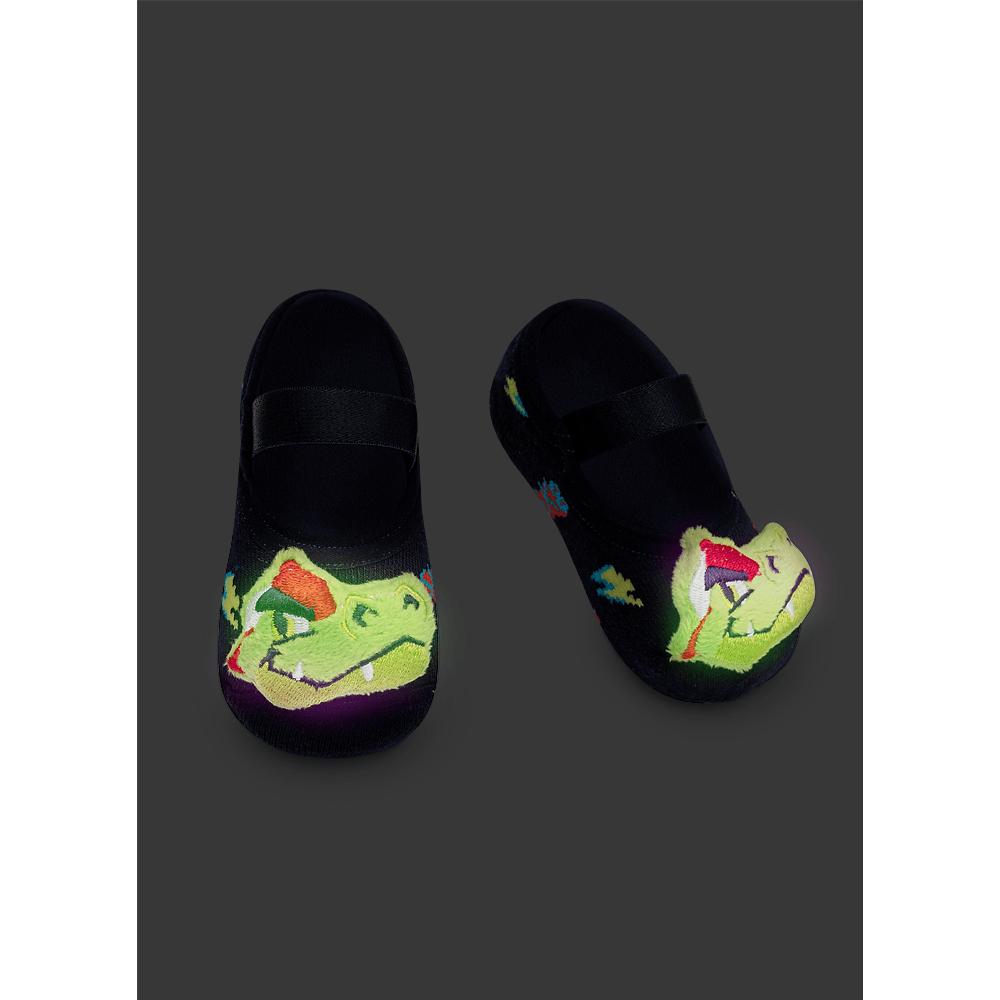 Meia Sapatilha Antiderrapante Bebê Menino Dinossauro Skate com LED - 3