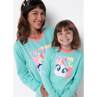Pijama Manga Longa Algodão Feminino Unicórnio Cherry - 3