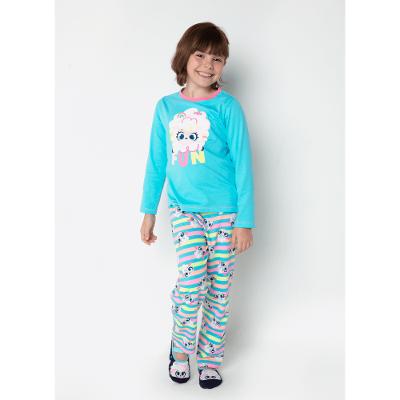 Pijama Manga Longa Algodão Menina Ovelha