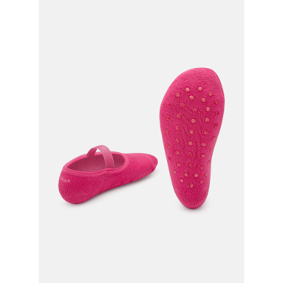 Meia Sapatilha Antiderrapante Menina Laço Rosa