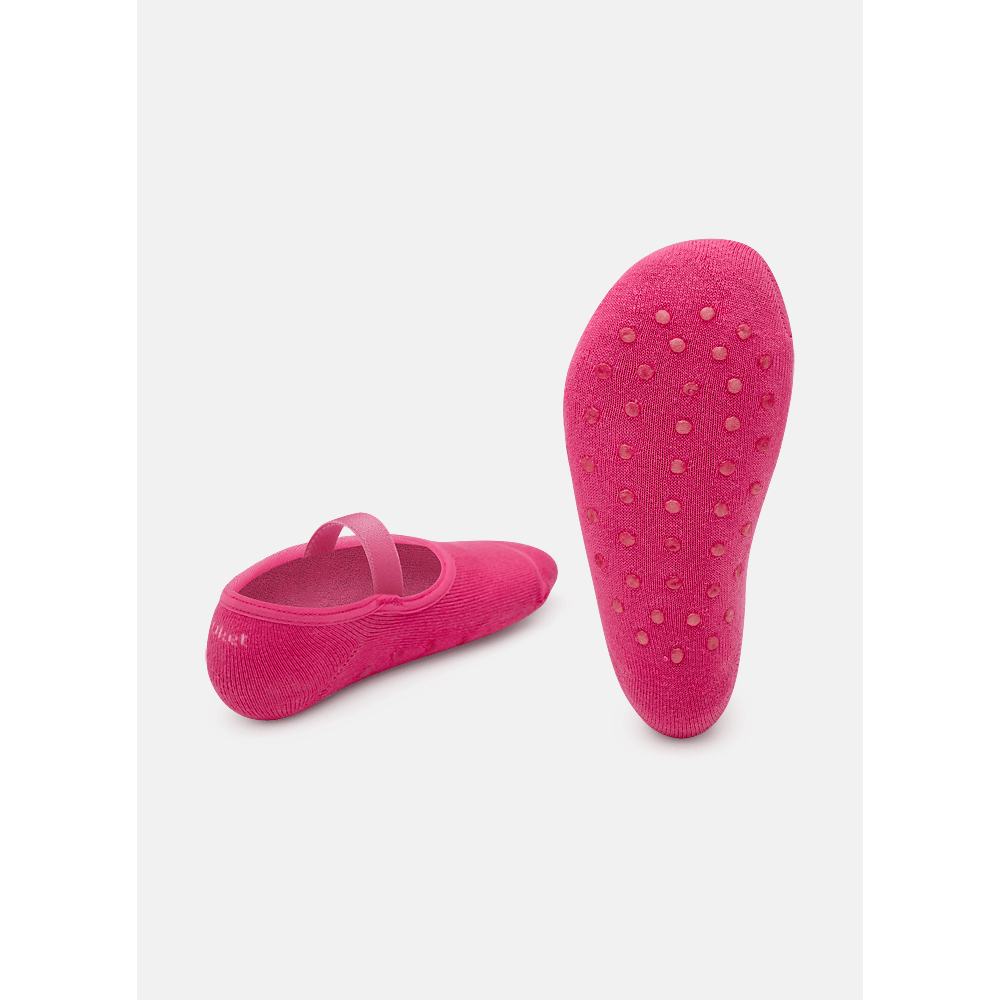 Meia Sapatilha Antiderrapante Menina Laço Rosa - 2