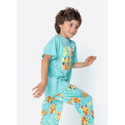 Pijama Manga Curta Algodão Menino Capivara Vibes