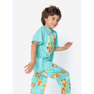 Pijama Manga Curta Algodão Menino Capivara Vibes