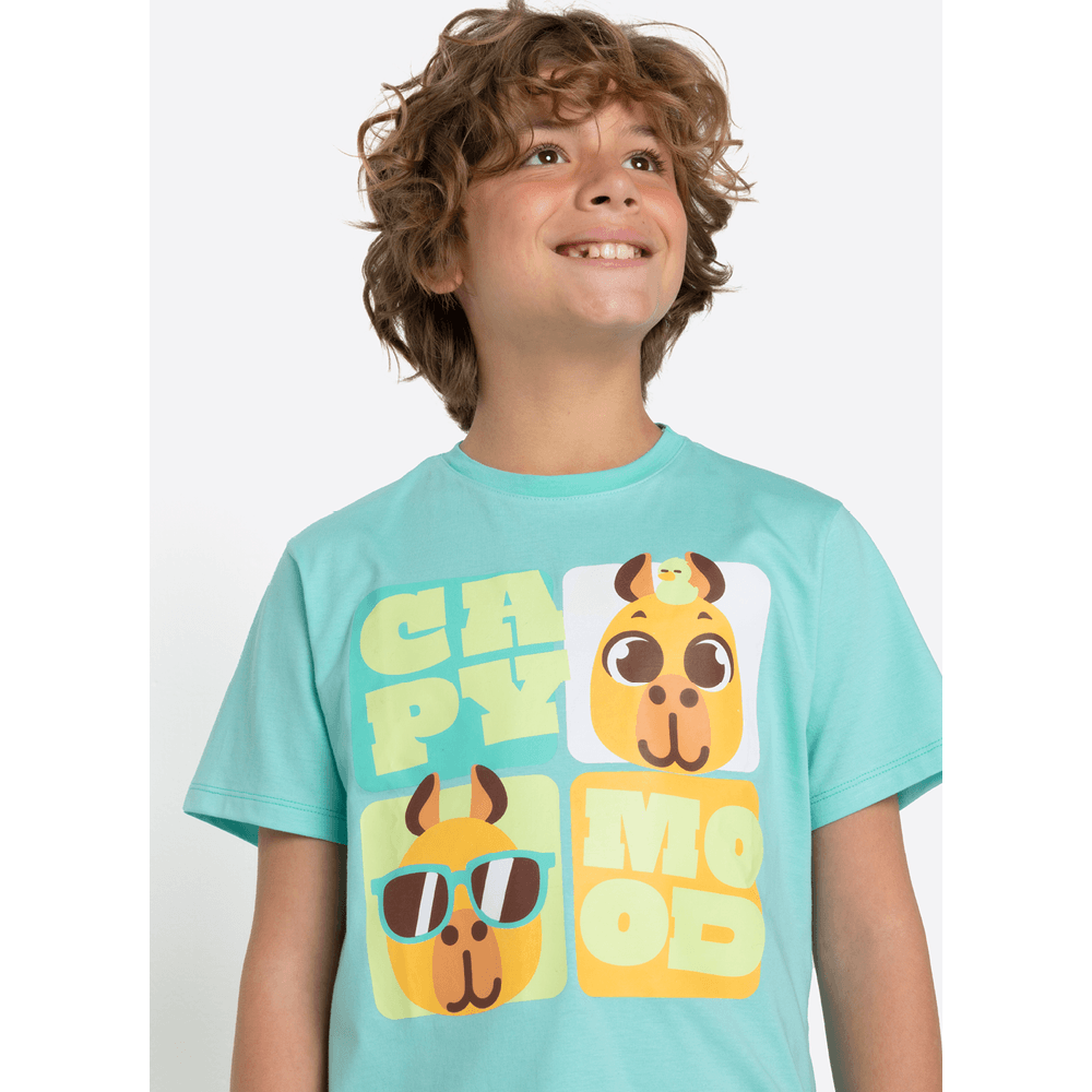 Pijama Manga Curta Algodão Menino Teen Capy Bora - 2